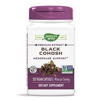 Nature's Way Standardized Black Cohosh, 2.5% Triterpene Glycosides per serving, 40 mg per serving, Non-GMO Project Verified, Gluten Free, Vegetarian, 120 Vegan Capsules