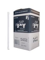 Crystalware GTWSC4300 Plastic Giant (Jumbo) Straws Individually Wrapped 10-1/4", Clear, 300 per Box
