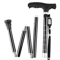 Folding Cane - Folding Cane for Men, Women - Folding, Old Man's Cane, Lightweight, Adjustable, Aluminum Portable Cane - Balanced Walker - Stylish, Comfortable T-Handle (Black)