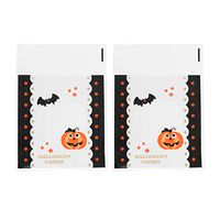 Amosfun Halloween Cellophane Bags Clear Cello Cookie Bags For Party Candy Favors 100pcs ï¼ˆPumpkin and Bat)