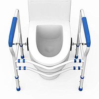 XRT Toilet Safety Frame,Bathroom Safety Rail,Elderly Disabled Accessible Toilets and Assist Handrail Grab Bar,Adjustable Assembly for Seniors (Blue)
