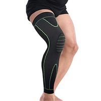 Bufccy Full Leg Compression Sleeve for Women Men Stretch Long Leg Sleeve for Running Basketball Football Cycling 1 Pcs Large