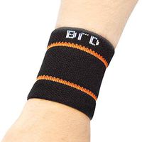 BRD Sport Compression Wrist Brace Premium Wrist Support Offers Comfort from Pain, Sore Wrists, Tendonitis, Arthritis, Sprains and Other Injuries (Black with Orange Accent Stripe, S [6"-6.25"])