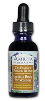 AMRITA Aromatherapy: Ecstatic Body for Women Tri-Essence Power Blend; All Natural Herbal Extracts, Flower Essences & Essential Oils of Ylang Ylang, Clary Sage, Jasmine & Rose Otto -Size: 240ML