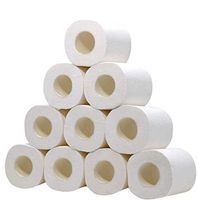 Office Paper Towels 3 Layer Multifold Paper Toilet Roll Paper Soft Absorbent Paper，100% Natural Wooden Pulp Hollow Roll Paper，Toilet Paper Bath Tissues，Wood Primary Color (10 PCS)