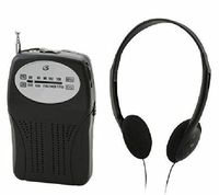 GPX R116B AM FM Portable Radio Black with Speaker and Headphones LOT of Two