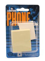 Leviton C2452-I Surface Mount Phone Jack, 4 Conductor, Ivory