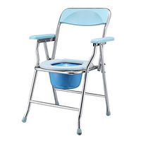 Toilet Chair Commode Seat with Padded Cushion Portable Bedside Commodes Medical 3 in 1 Foldable Shower Bath Chair with Backrest for Elder Disabled Pregnant Women