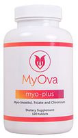 MyOva Myo-Plus Natural myo-inositol Supplement with 4000mg Myo Inositol + 200ug Folate + 100ug Chromium - Promotes hormonal Balance & Normal Ovarian Function - 120 Tablets - Made in The USA
