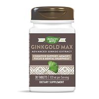 Nature's Way Ginkgold Max Advanced Ginkgo Extract for Mental Sharpness 1x Daily 120 mg, 30 Count