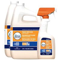 Febreze Odor Eliminator ,Static Guard and Deep Penetrating Fabric Refresher Refill, 2 of 1 Gallon Bottles+Empty Bottle Spray, Fresh Clean Scent