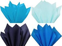 12 Assorted 4 Colors Christmas Holiday Colors Gift Grade Tissue Paper Sheets - 15" x 20" - Choose Color Set (Turquoise,Light Blue,Navy,Brilliant Blue)