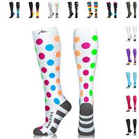 NEWZILL Compression Socks (20-30mmHg) for Men & Women (Polka Dot, Large)