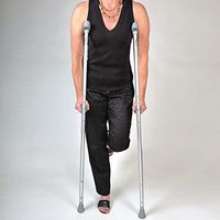 Moore Medical Push Button Aluminum Crutches Youth Height Range 4'6" - 5'2" - Pair