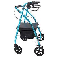 GGYDD Seniors Rollator Walker with Four Wheels,Portable Medical Walker Seat and Backrest Aluminum Folding Supermarket Cart-a 56.5x38.5x88.5cm(22x15x35)