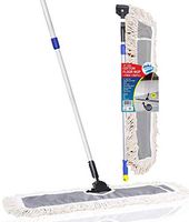 SQCLEAN Premium 24-inch Industrial Class Cotton Wide Dust Mop Head (24" x 11") with 1 Refill | For Home, Office, Garage | Attracts Dirt, Dust, Water