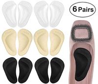 Dr. Foot's Gel Arch Support Cushions for Flat Feet, Shoe Insoles for Flat Feet, Reusable Arch Inserts for Plantar Fasciitis, Arch Support Shoe Inserts for Men & Women (3 Colors - 6 Pairs)