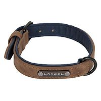 Pet1997 Personalized Dog Collar, Soft Velvet Dog Collar, Puppy Dog Collar, Teddy Bear Collar, Leather Padded for Small Large Dogs Personalized Dog Tags (Coffee, M)