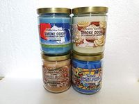 Smoke Odor Exterminator 13 oz Jar Candles Clothesline Fresh Assortment, (4) Includes Clothesline Fresh,Gingerbread Lane, Tatted & Creamy Vanilla.