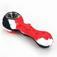 HengLiSam Honey Silicone Straw Pipe with Clean Cover and Decorative Bowl Interior (Black red)