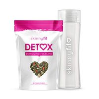SkinnyFit Detox Tea, All Natural, Laxative-Free Detox Cleanse, Reduce Bloating, Remove Toxins, Boost Metabolism (28 Servings); Take On-The-Go with BPA-Free Hot or Cold Travel Detox Bottle