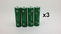 Set of 12 Green AA 600MAH Ni-MH Rechargeable Solar Light Batteries.