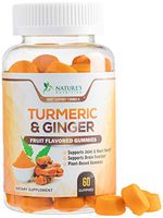 Turmeric Curcumin Gummies with Ginger, Extra Strength Chewable Vitamins Gummy, Best Vegan Joint Support Turmeric Pills - Joint Comfort for Men & Women - 60 Gummies