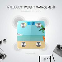 Bluetooth Body Fat Scales Cartoon Summer Cool Beach Landscape Scales Digital Weight Body Fat Composition Monitor Analyzer with Smartphone App for Body Management-396 Lbs