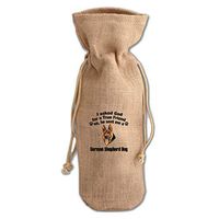 Asked God Friend German Shepherd Dogdog Jute Burlap Wine Drawstring Bag