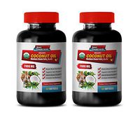 Energy Booster for Women - Organic Coconut Oil 2000MG - Medium Chain Fatty ACIDS - Premium Formula - Coconut Oil Bulk - 2 Bottles (120 Softgels)