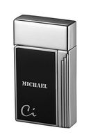 Personalized Caseti Clayworth Black Lacquer Jet Flame Cigar Lighter - Free Engraving