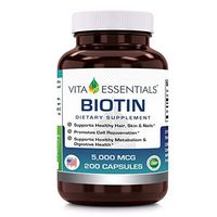 Vita Essentials Biotin 5000 Mcg Capsules, 200 Count