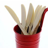 AmerCare Champagne Heavy Weight Polystyrene Knives with Retail Packaging, Case of 1000