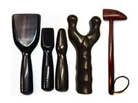 Tok Sen, Bident, Percussion Stick, Hammer Set Wooden Massager Tool Deep Tissue Therapy Toksen Massage Trigger Point Back Muscle Foot Strike Wedge Stamp Percuss Thai Wood