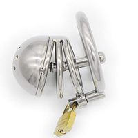 Stainless Steel Hollow Cage for Men, Comfortable Wear Stimulating Public Stealth Lock, Comfortable Sleek Toy for Relaxing Emotions, Beginners Trainer (Size : Ring 40mm)