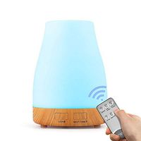MARCHRED Cool Mist Diffuser, 300ml Essential Oil Diffuser with 7-Color Mood Lights and Remote, Aroma diffuser with Adjustable Mist Output, Auto Shut Off