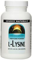 Source Naturals L-Lysine Free Form Powder -Amino Acid Supplement Supports Energy Formation & Collagen - 3.53 oz