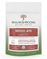 Reishi Mushroom Extract Powder by Real Mushrooms - Certified Organic - Ganoderma Lucidum/Ling Zhi - Immune Booster - 45g Bulk Reishi Mushroom Powder - Perfect for Shakes, Smoothies, Coffee and Tea