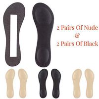 CaserBay Slim Sponge Inserts Insoles Liners Cushion for Heel & Ball of Foot Heel Pain Relief for Women's High Heel Shoes【Style A, 2 Pairs-Nude & 2 Pairs-Black】