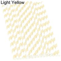 CHoppyWAVE 25Pcs Straw Biodegradable Food Grade Paper Striped Drinking Straws for Party Wedding - Light Yellow