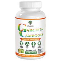 Whole Life 100% Pure Garcinia Cambogia Vegan Capsules HCA Extract, Appetite Suppressant and Carb Blocker, Weight Management Organic and Vegetarian Diet Pill Non GMO Gluten Free Soy Free - 120 Capsules