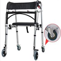 BABIFIS Aluminum Walker Disabled Cane Senior Fitness Equipment, Adjustable Height Walking Frame