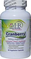 VHR Cranberry Plus+ Urinary Tract Support Preservative-Free Formula with Standardized Extracts of Cranberry, Turmeric Root and Grape Seed Plus Probiotic and Vitamin C. 60 Vegetarian Capsules