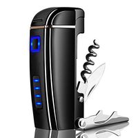 Lighter, Upgrade Electric Arc Lighter USB Rechargeable Windproof Flameless Lighter Plasma Lighter, Sharp Knife, Bottle Opener with LED Battery Indicator for Fire, Cigarette, Candle - Outdoors Indoors
