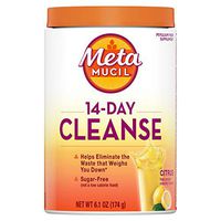 Metamucil 14-Day Cleanse Fiber, Eliminate Waste, 30 Servings, Psyllium Husk Fiber Supplement, Sugar-Free Powder, Citrus Flavored Drink