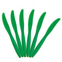 JAM PAPER Big Party Pack of Premium Plastic Knives - Green - 100 Disposable Knives/Box