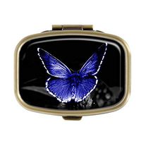 Top A Butterfly Custom Personalized Square Pill box Decorative Box Vitamin Container Pocket Or Wallet (Butterfly-14)