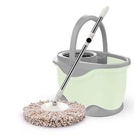 WXQ-XQ Mop and Bucket Cleaning Set 360 Degree Spinning Double Drive Hand Pressure Household (Color : Rose Gold)