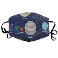 Face Mask Solar System with Sun Planets Amazing Cycling Half Face Earloop Dust Mask for Women