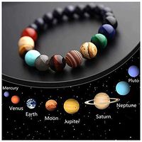 Lava Stone 7 Chakras Bracelets Rock Bead Natural Gemstones Yoga Beads Bracelets, Galaxy Series Men Women Relief Stress Beads Aromatherapy Essential Oil Diffuser Elastic Healing Bracelet Bangle